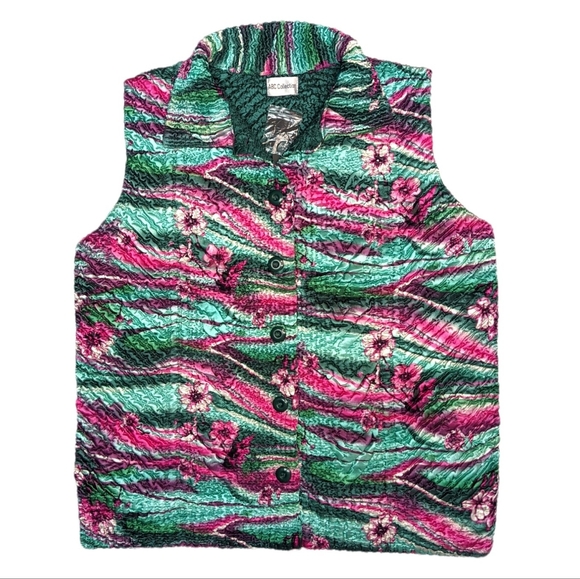 ➕ ABC Collection Green Floral Vest (2X) - Picture 1 of 3